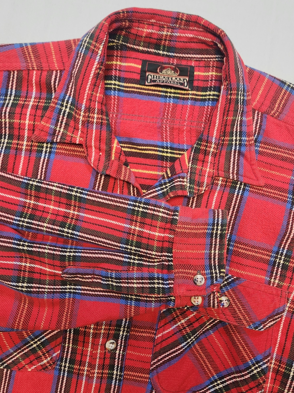 Vintage GreatLand Apparel Shirt heavy cotton Button Flannel Jacket 2xl XXL VTG